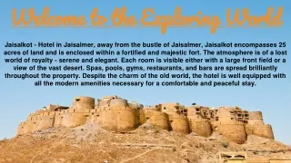 Luxury Hotels In Jaisalmer