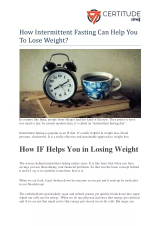 How Intermittent Fasting Can Help You To Lose Weight In This Winter - Certitude News