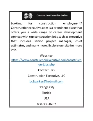 Construction Jobs | Constructionexecutive.com