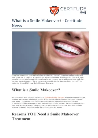What is a Smile Makeover - Certitude News