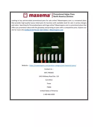 Antibacterial Pen for Sale Online | Maxemapens.com