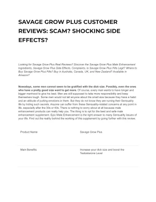 savage grow plus customer reviews scam shocking