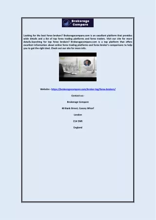 looking for the best forex brokers