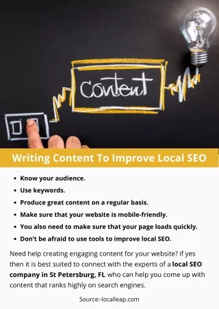 writing content to improve local seo