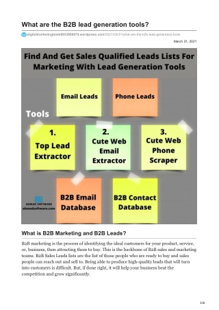 what are the b2b lead generation tools