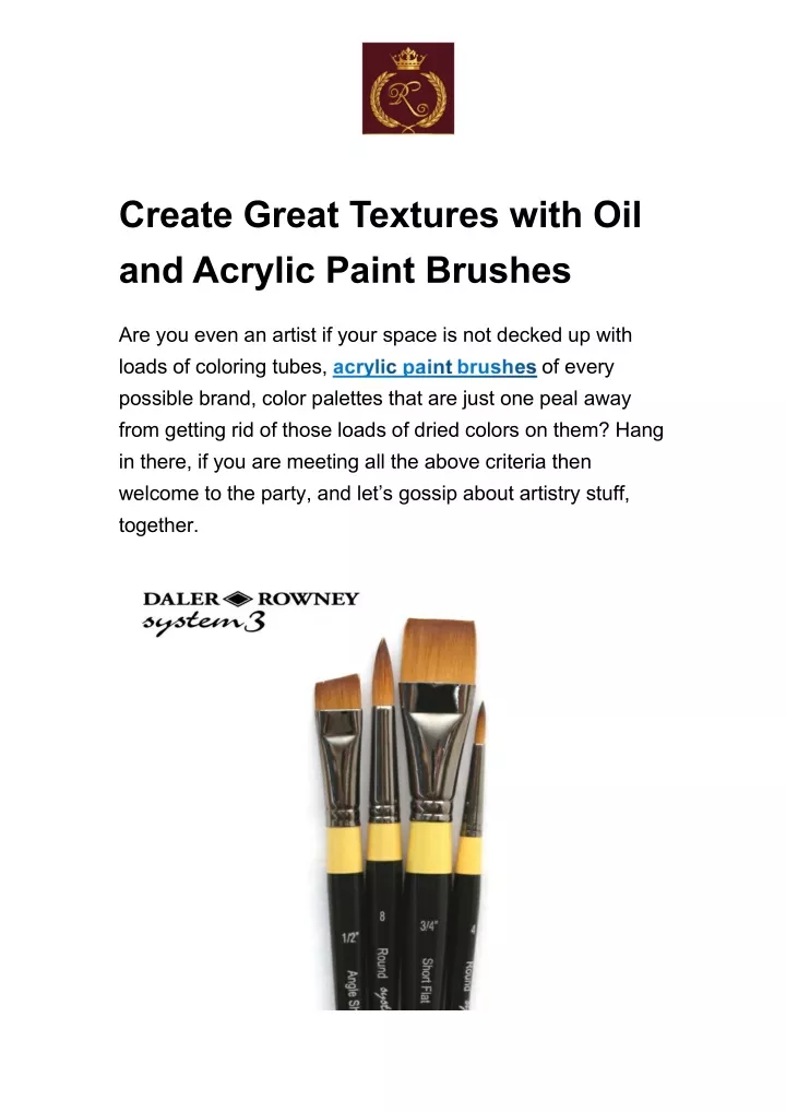 create great textures with oil and acrylic paint