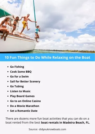 10 fun things to do while relaxing on the boat