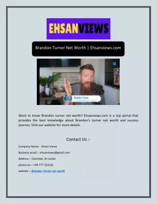 Brandon Turner Net Worth | Ehsanviews.com
