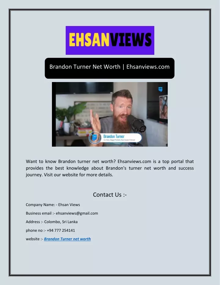 brandon turner net worth ehsanviews com