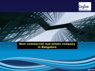 Best commercial real estate company in Bangalore