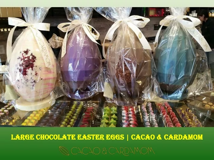 large c hocolate e aster eggs cacao cardamom