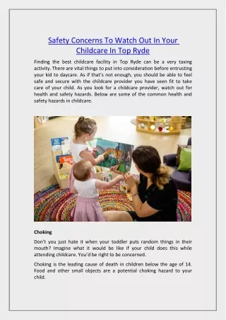 Childcare Top Ryde