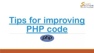 tips for improving php code