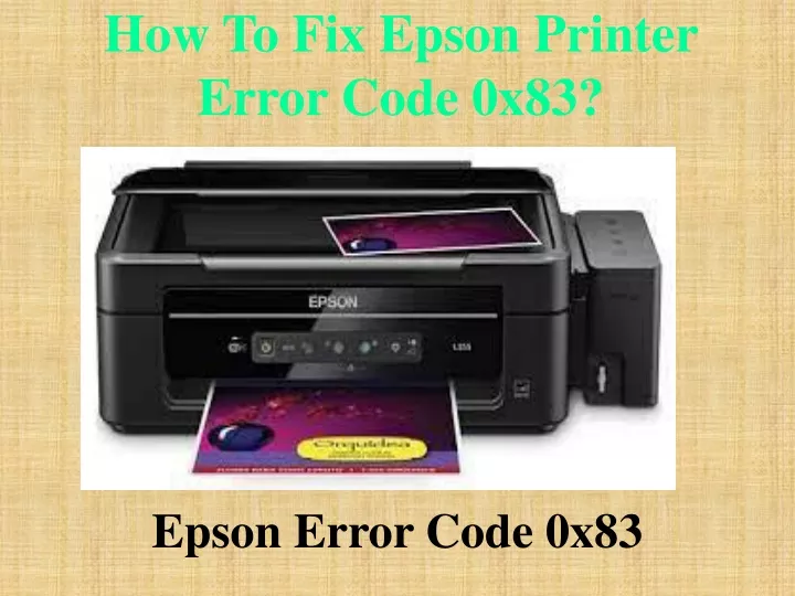 how to fix epson printer error code 0x83