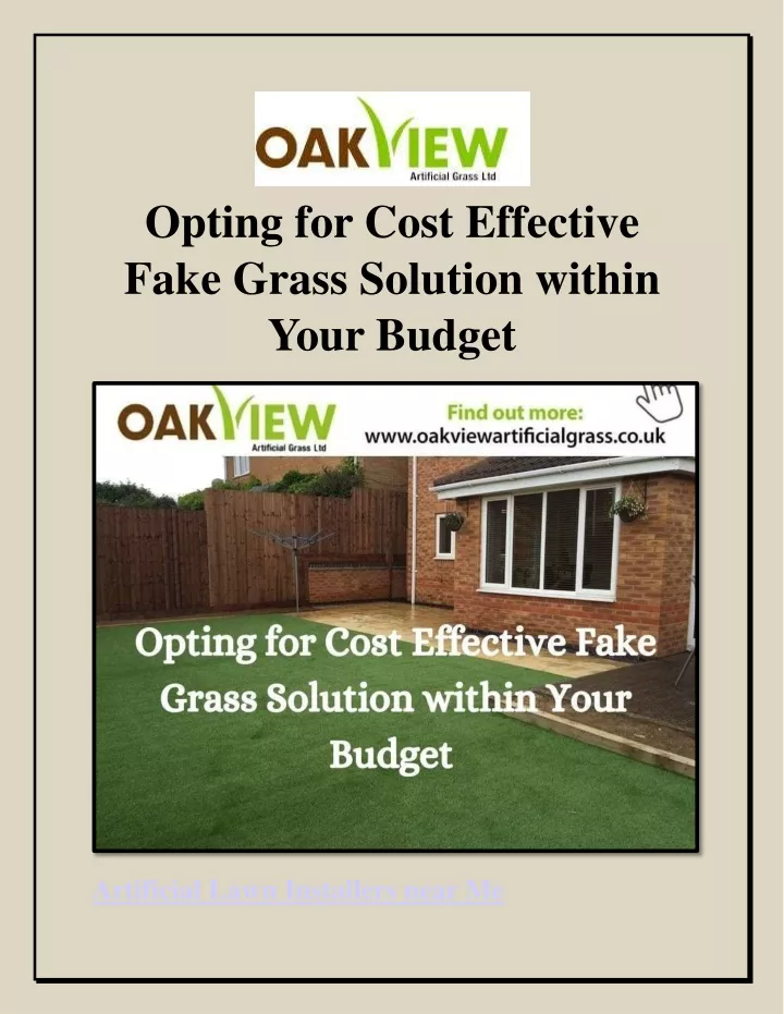 opting for cost effective fake grass solution within your budget