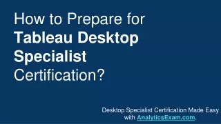 how to prepare for tableau desktop specialist