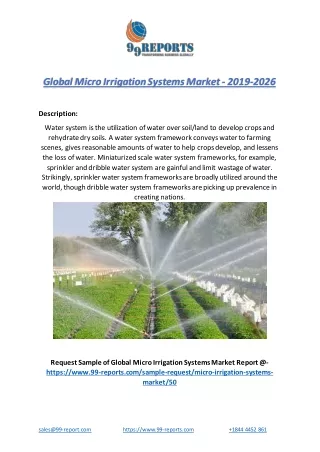 global micro irrigation systems market 2019 2026