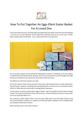 how to put together an eggs ellent easter basket
