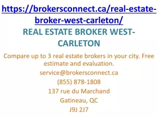 Real Estate Broker West-Carleton.