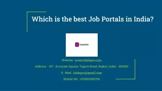 Which is the Best Job Portals in India