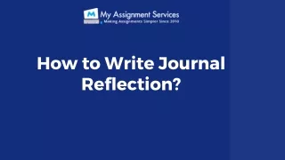 how to write journal reflection