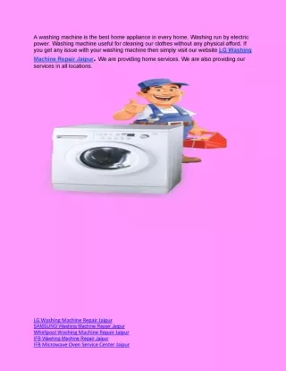 LG Washing Machine Repair Jaipur