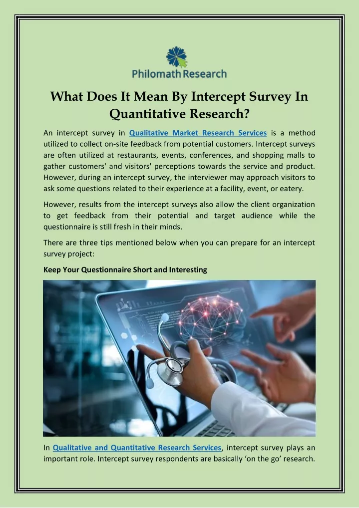 what does it mean by intercept survey