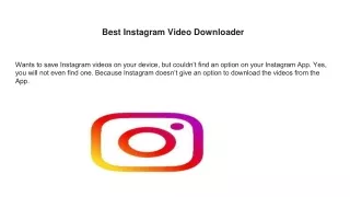 Best instagram downloader