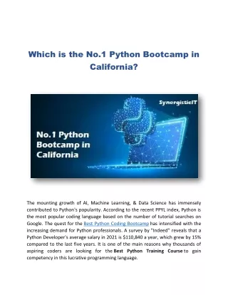 which is the no 1 python bootcamp in california