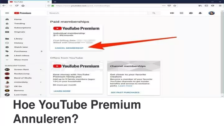 hoe youtube premium annuleren