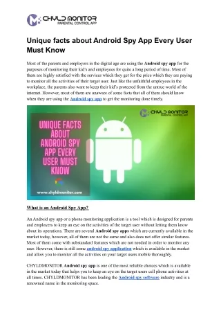 unique facts about android spy app every user