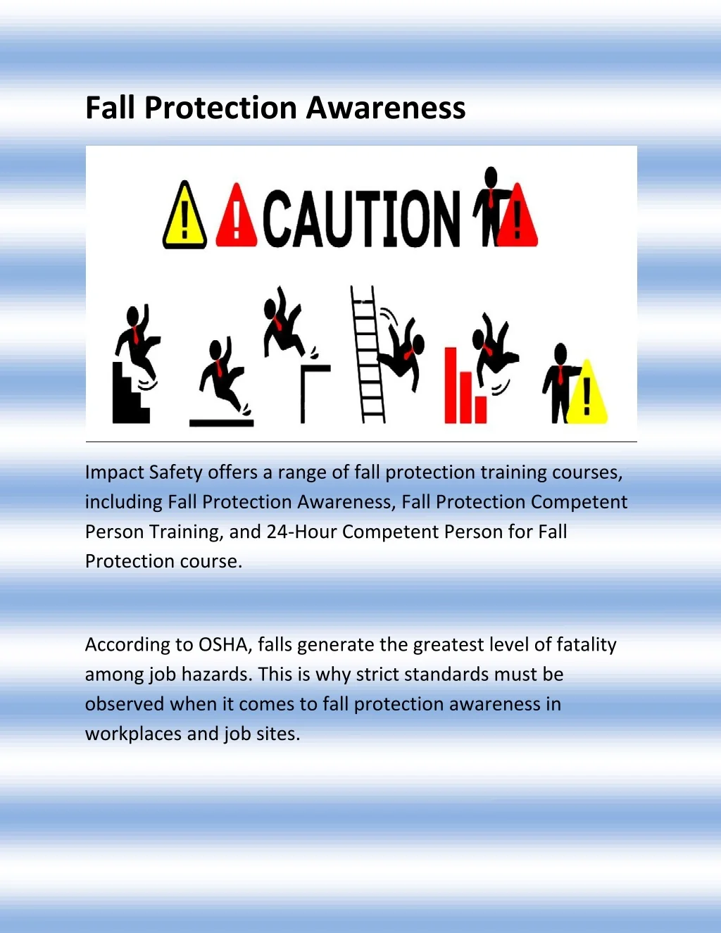 PPT - Fall Protection Awareness Training | Impact Safety PowerPoint ...