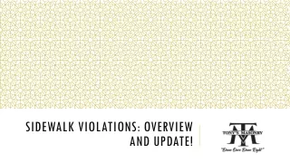 Sidewalk Violations: Overview and Update