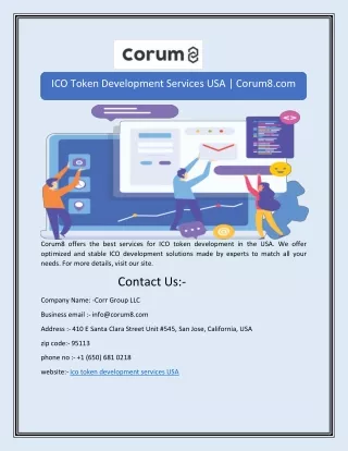 ICO Token Development Services USA | Corum8.com
