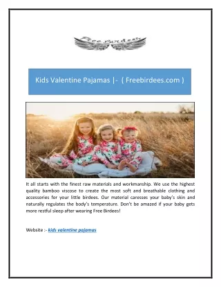 Kids Valentine Pajamas |-  ( Freebirdees.com )