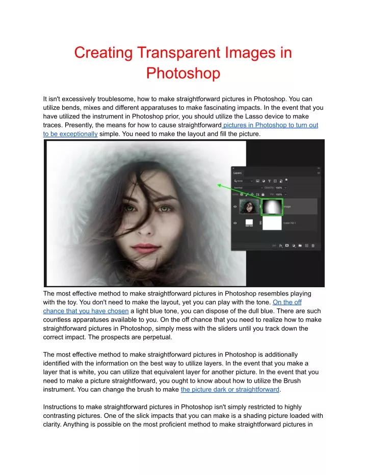 creating transparent images in photoshop