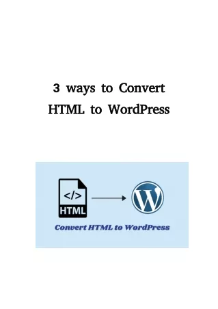 3 ways to convert 3 ways to convert