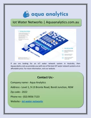 Iot Water Networks | Aquaanalytics.com.au