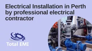 Electrical Installation in Perth by professional electrical contractor