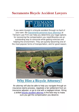 Sacramento Bicycle Accident Lawyers