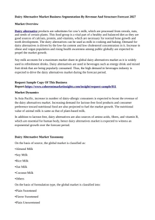 dairy alternative market business segmentation