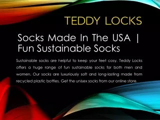 Socks Made In The USA | Fun Sustainable Socks | Unisex Socks
