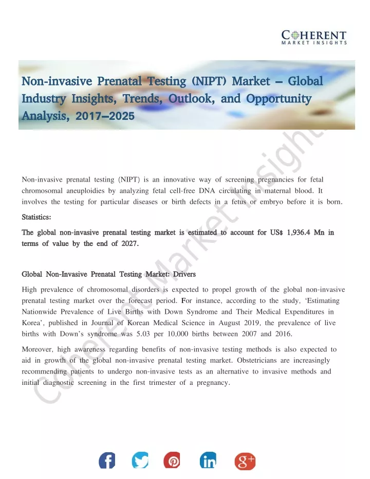 non invasive prenatal testing nipt market global