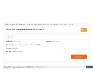 home online cme webcasts molecular tumor board