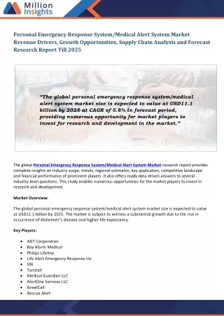 personal emergency response system medical alert