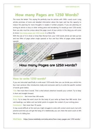 1250 words how many pages