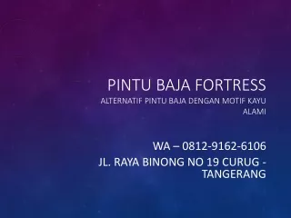 WA 0812-9162-6106 (FORTRESS) Harga Pintu Rumah Baja