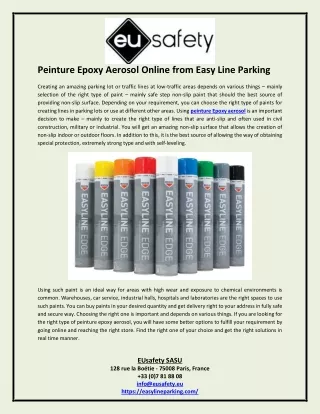 Peinture Epoxy Aerosol Online from Easy Line Parking