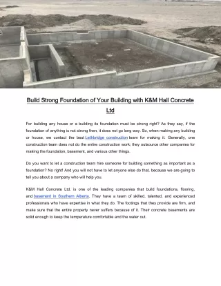 build strong foundation of your building with