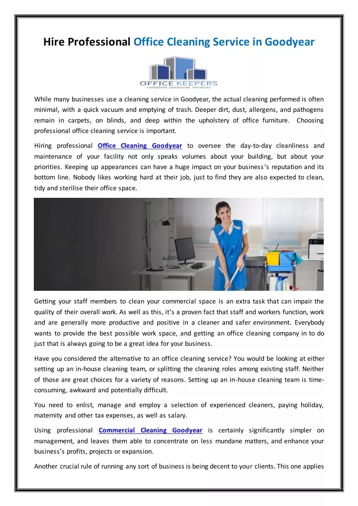 hire professional office cleaning service